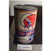 Image 1 : ANTIQUE RED INDIAN QUART OIL TIN , THIS IS A RE-ROLL NOT A NEWER WRAP