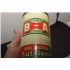 Image 2 : ANTIQUE B/A BRITISH AMERICAN BOWTIE   QUART OIL TIN , THIS IS A RE-ROLL NOT A NEWER WRAP