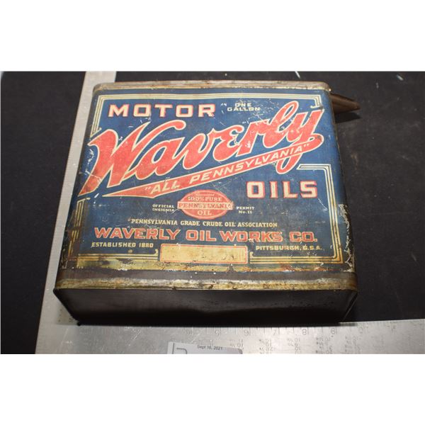 RARE EARLY WAVERLY OIL TIN MOTOR