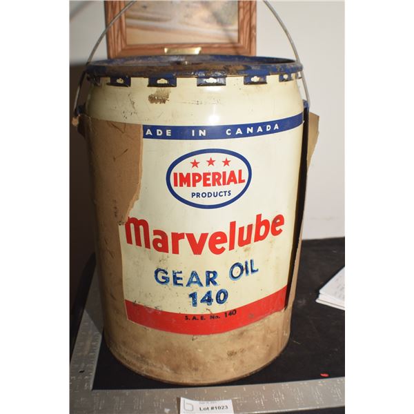 ANTIQUE 1939 IMPERIAL 3 STAR OIL PAIL WITH ORIGINAL FACTORY WRAP