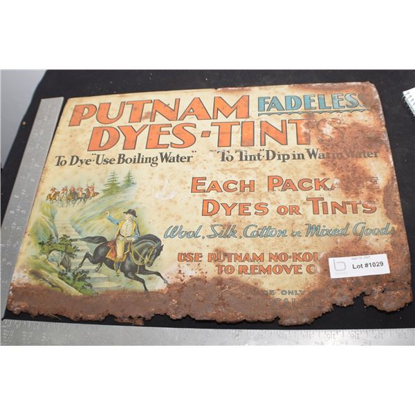 ANTIQUE PUTNAM TIN SIGN