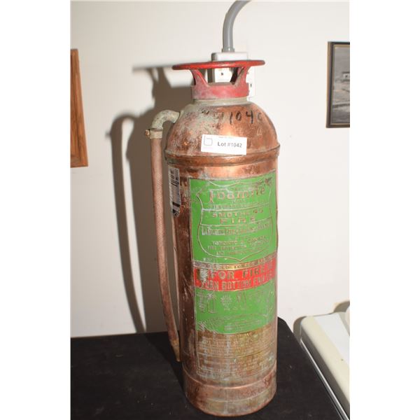 ANTIQUE COPPER CPR RAILWAY FIRE EXTINGUISHER