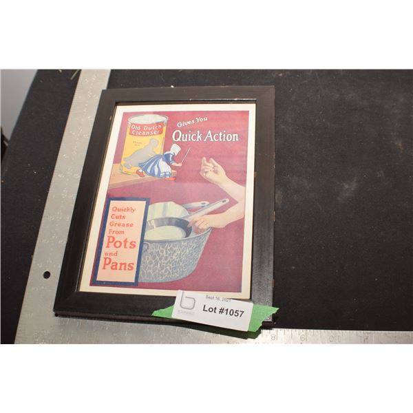 FRAMED OLD DUTCH CLEANSER  PICTURE