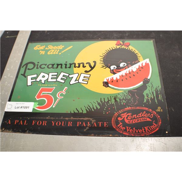 VINTAGE TIN BLACK AMERICANA SIGN