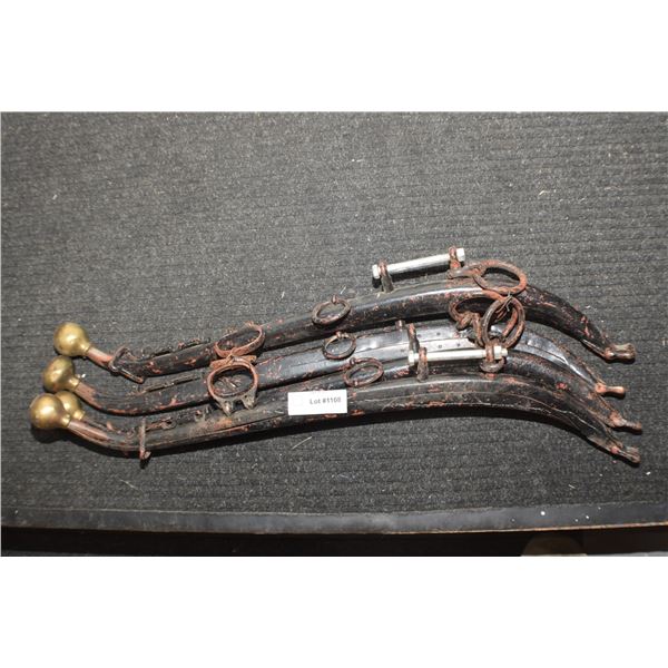 4 BRASS TOP HORSE HAINES