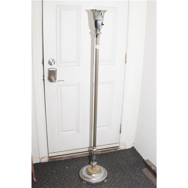 CHROME FLOOR LAMP / ANTIQUE / NO SHADES