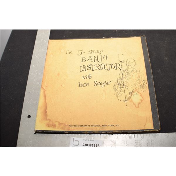PETE SEEGER ANTIQUE 1951 BANJO RECORD / WATER DAMAGE ON SLEEVE