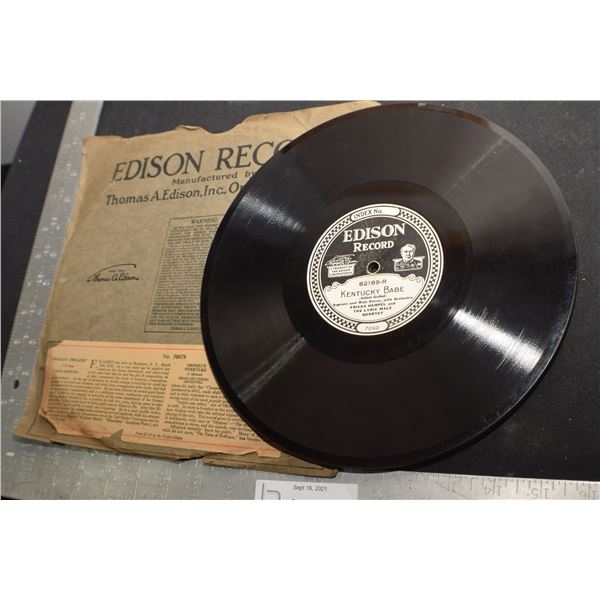 1915 N/MINT EDISON RECORD / THICK