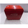 Image 1 : Vintage Coca Cola Cooler with Metal tray + tin lining inside - 17"x13"x17"