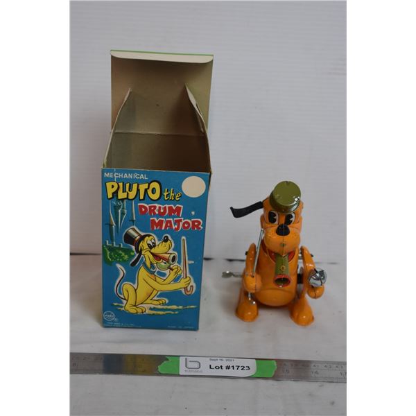 vintage tin Pluto - wind up Dog toy (missing ear) working