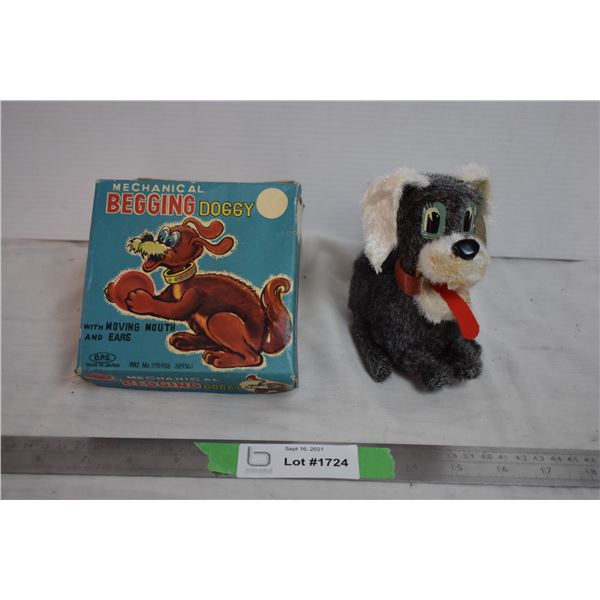 vintage begging doggy wind up toy (works intermittently)