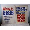 Image 1 : 2X The Money - vintage cardboard advertising signs - 22x32