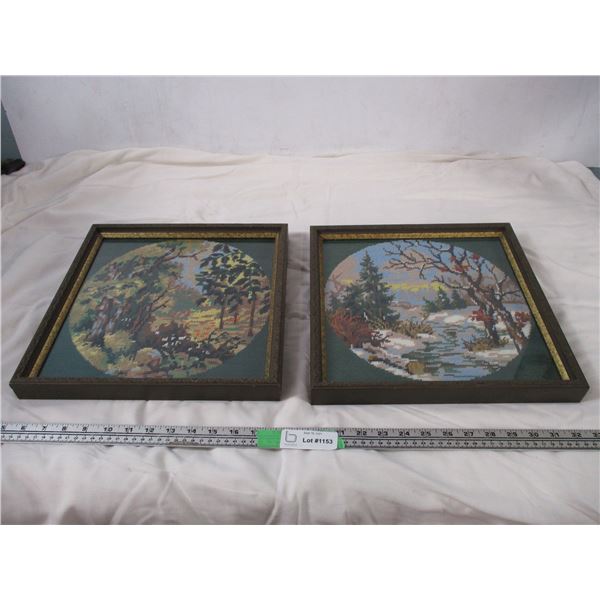 2X The Money - Needlework in frame by Hilda adams (13.5x13.5)