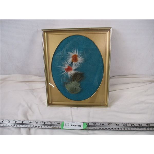 Deer Hair tufting in frame by rosella carney 9x11