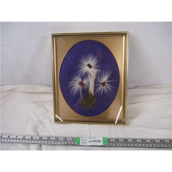 Moose Hair tufting in frame by rosella carney 9x11