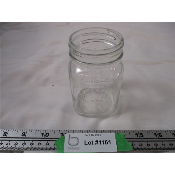Vintage York Peanut Butter 16oz Jar (no lid)