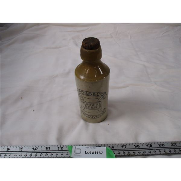 vintage cross + co ginger beer bottle - vancouver BC
