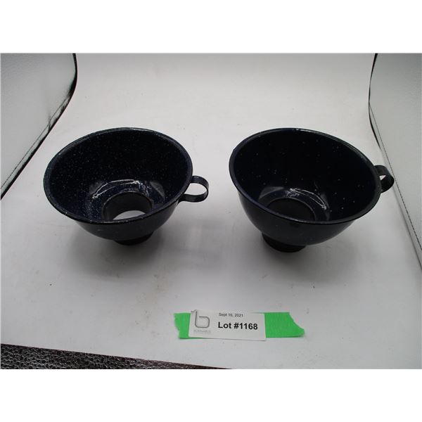 2X The Money - vintage enamel funnels (2)