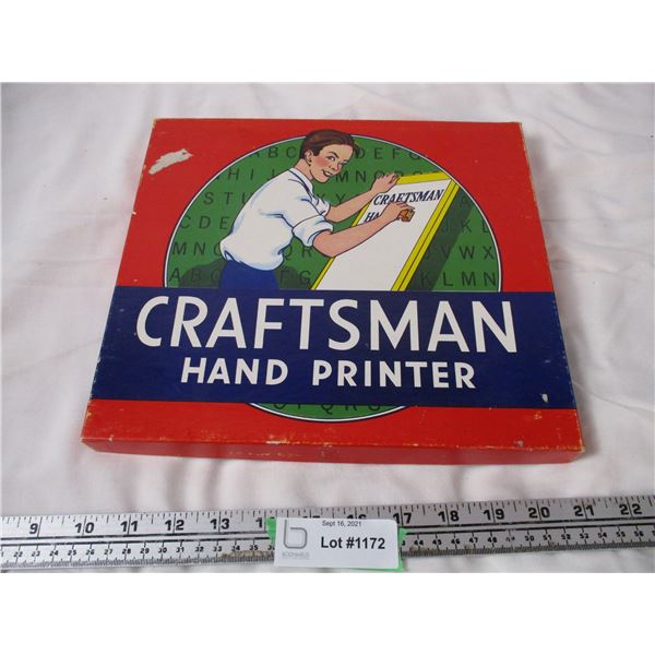 Vintage Craftsman Hand printer set in box