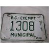 Image 3 : (2) BC Exempt municipal license plates 1971 - consecutive numbers