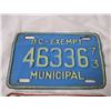 Image 2 : 1973,75 BC Exempt Municipal plates (2)