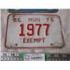 Image 3 : 1973,75 BC Exempt Municipal plates (2)