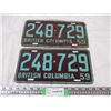 Image 1 : Pair of 1959 BC License Plates (2)