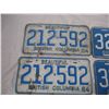 Image 2 : 2 pairs of 1964,65 BC License plates