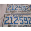 Image 4 : 2 pairs of 1964,65 BC License plates