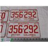Image 3 : 2X The Money - 2 pairs of 1967 BC License plates (4)