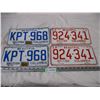 Image 1 : 2X The Money - 2 pairs of BC License plates 1972 + one with 1972 stickers