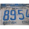 Image 4 : (4) BC License plates 1965,66 +1973