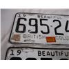 Image 5 : (4) BC License plates 1965,66 +1973