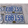 Image 3 : 2X The Money - 2 pairs of BC License plates 1972,1978 stickers