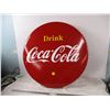 Image 1 : Large "Drink Cocal Cola" Galvanized Metal Bottle Cap 30" Diameter
