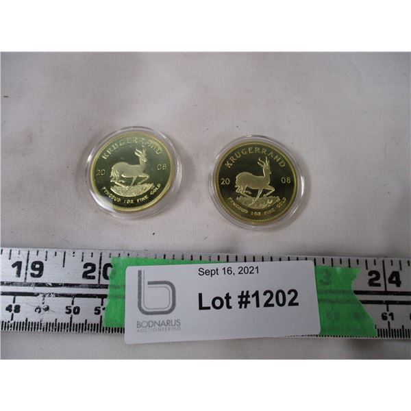 2X The Money - Krugerran 2008 South Africa Coins (PLEASE SEE LAST PICTURE IT SAYS COPY)