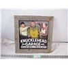 Image 1 : knucklehead garage tin sign in wood frame 14.75x14.75