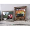 Image 1 : 2X The Money - Sask roughriders tin sign in wood frames