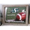 Image 2 : 2X The Money - Sask roughriders tin sign in wood frames