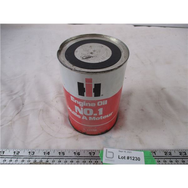 IH no 2 oil tin can 1 itre sae 10 W (full)