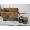 Image 1 : (9) esso lube hdx (empty) 1 litre oil cans + esso cardboard box