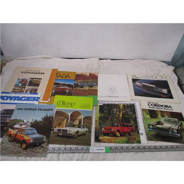 1980's dodge chrysler car + truck pamphlets