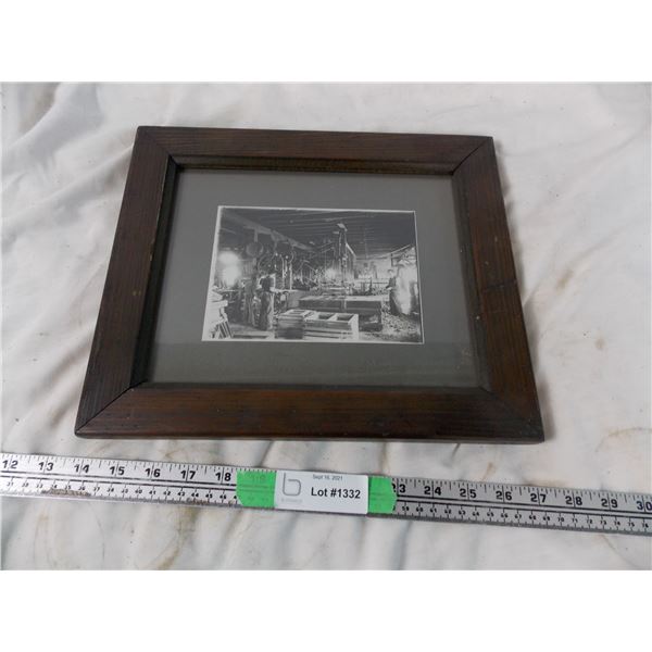 Framed Early shop photograph signed "Harpers Brown North Battle Ford"