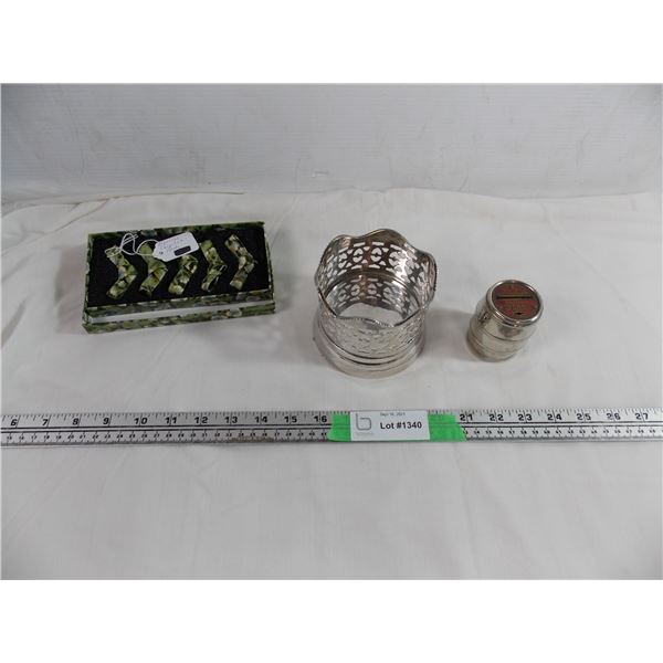 Silver Plate wine coaster + Vancouver Barrel Bank (no key) + Japanese Chopstick Holders