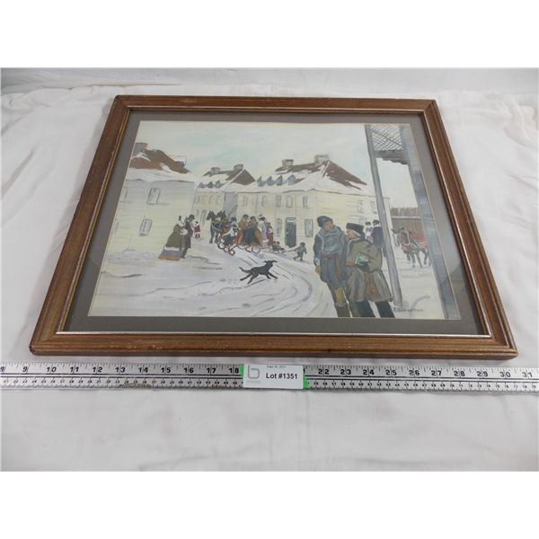 Hand Painted copy of a painting by lorne bouchard "fort edmonton 1867"