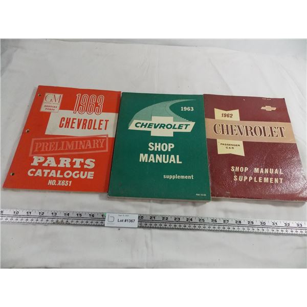 1962-1963 chevrolet shop manuals + parts catalogue