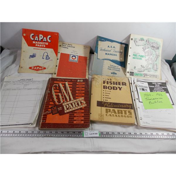 1964-1982 variety of GM parts manuals and other manifacture manuals