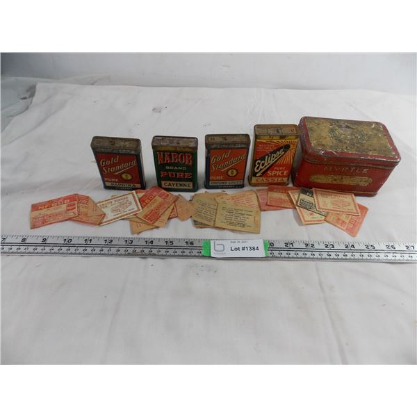 nabob tin + coupons with gold standard spice tins