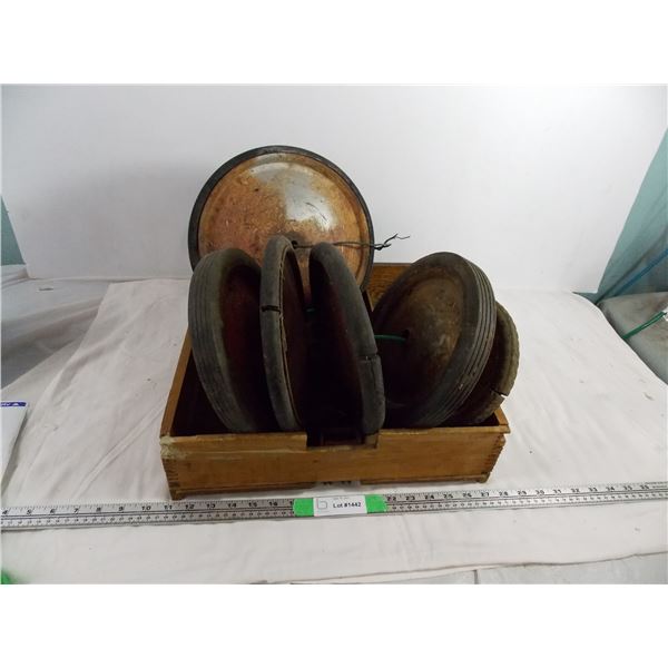 vintage rubber wheels, pedal wheels