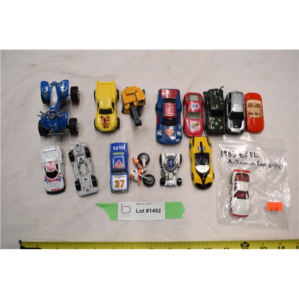 Hotwheels A-team corvette + star wars vehicle + misc